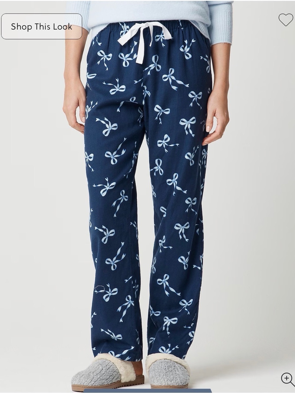 J. Crew Navy Blue Bow-Print Pajama Pants